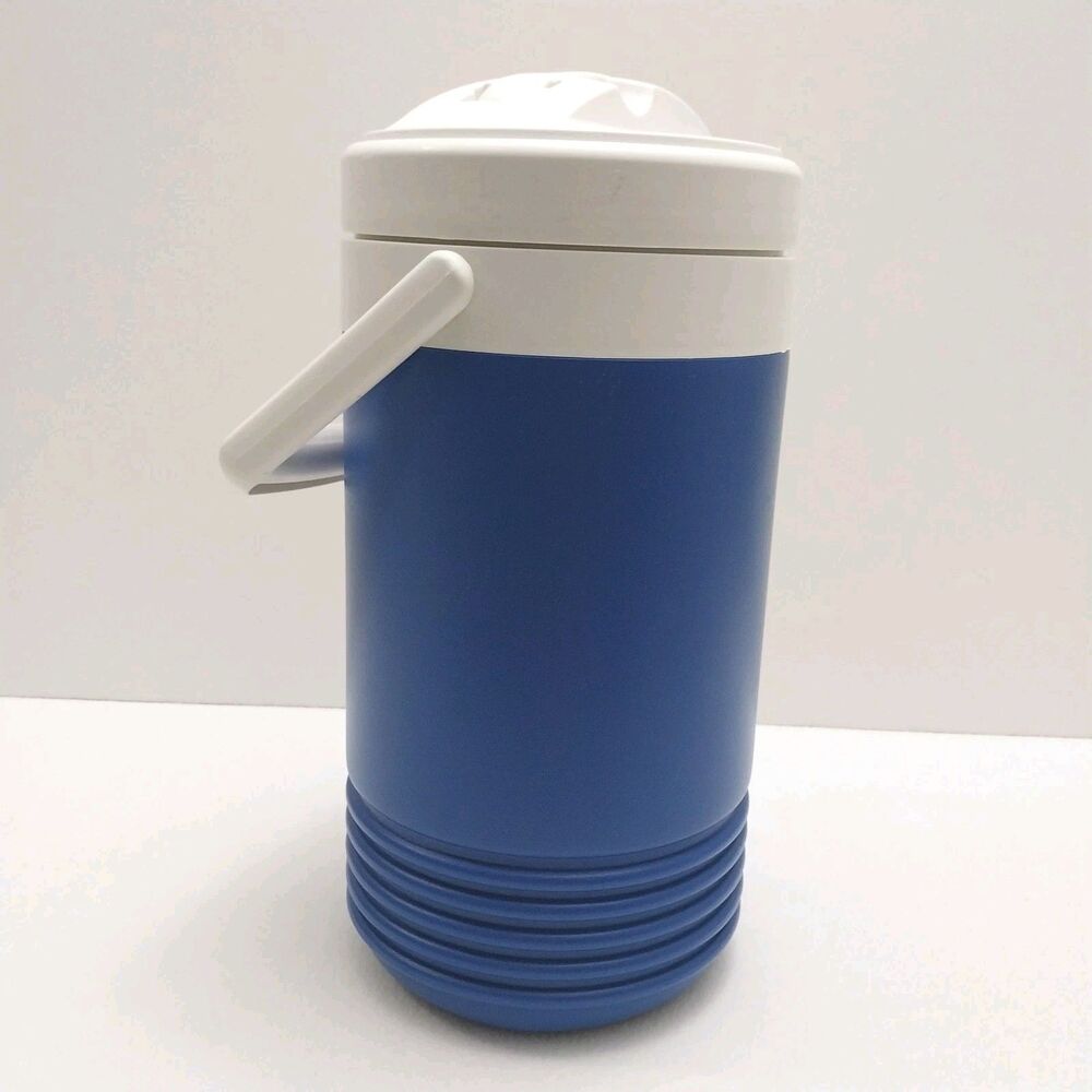 Igloo 1 Gallon Water Jug Beverage Cooler Blue & White #E53